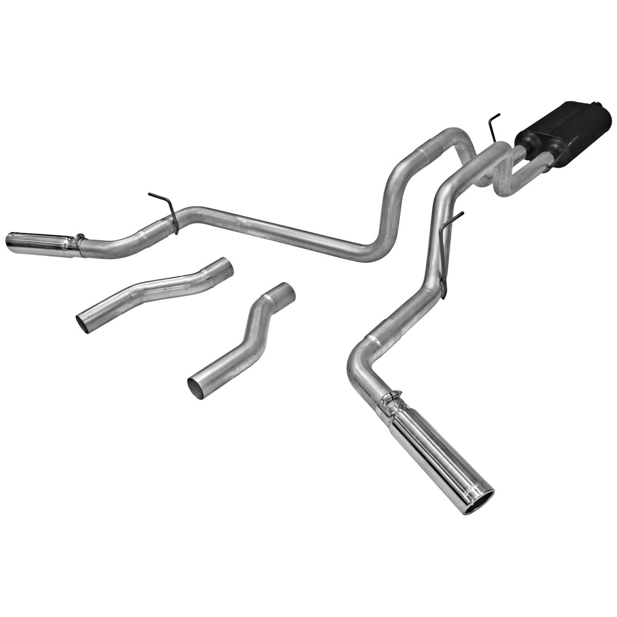 American Thunder Cat-Back Exhaust System 2002-2005 Dodge Ram 1500 With 4.7L, 5.9L Engine Fits 2/4 Wheel Drive, All Wheelbases Aggressive To Moderate Sound Flowmaster
