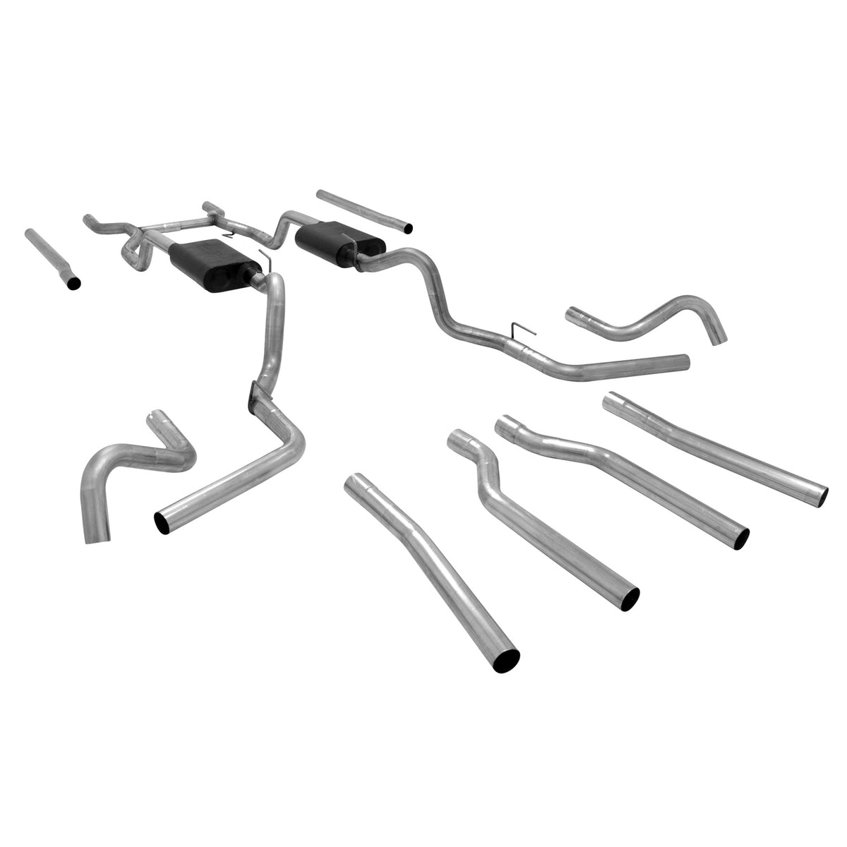 American Thunder Crossmember-Back Exhaust System Fits 1967-1972 Chevrolet/Gmc C10, C15 1/2 Ton Trucks With V8 Engine Aggressive To Moderate Sound Flowmaster