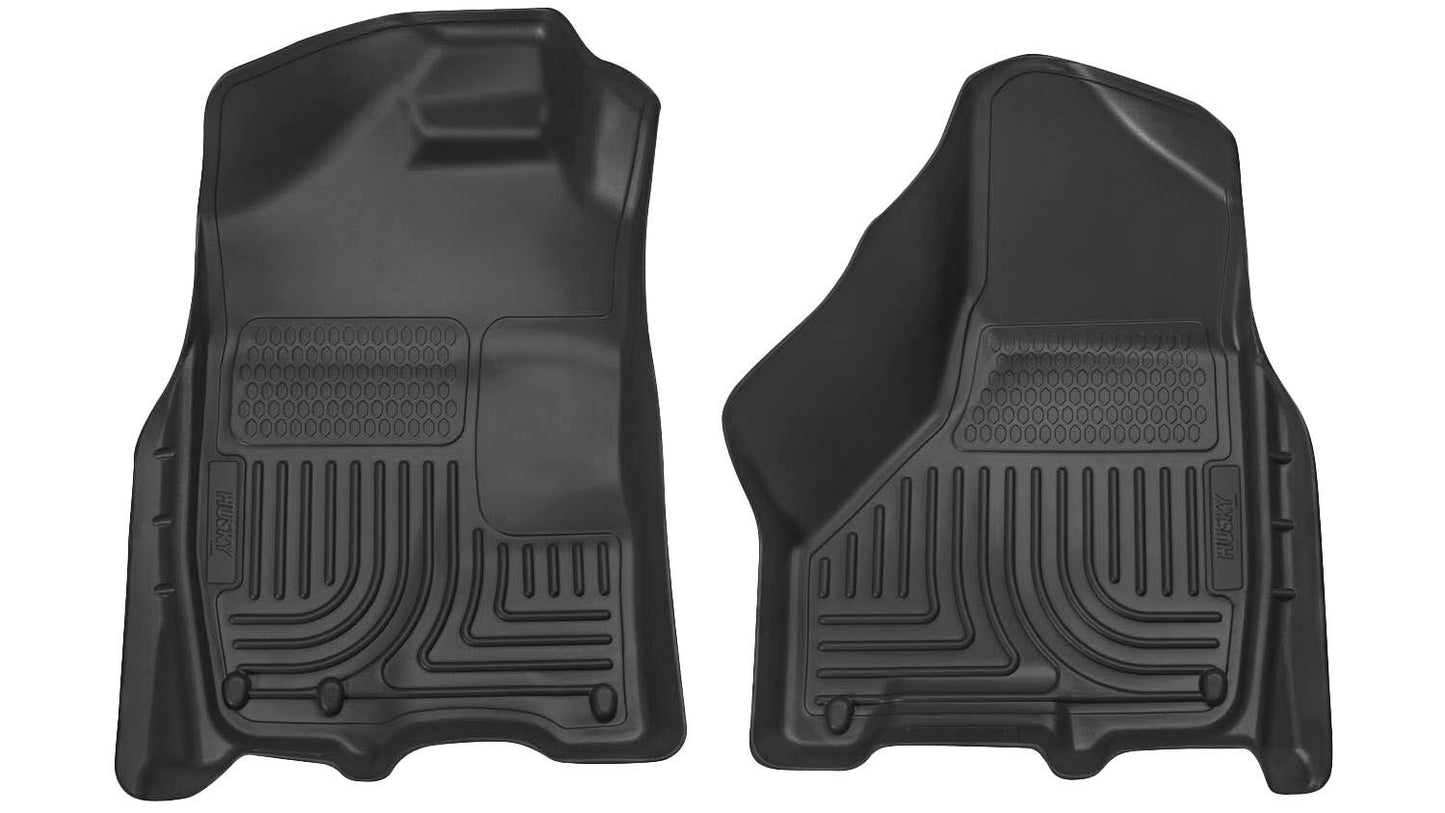 Weatherbeater Front Floor Liners For 2009-2024 Ram 1500/2500/3500 Black Husky Liners