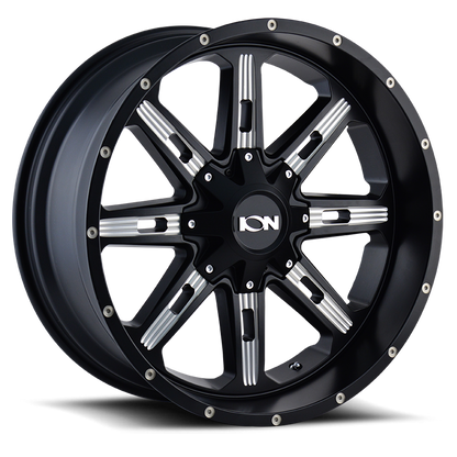 Cast Aluminum Wheels 184 SB 17x9 Milled Spokes Satin Black ION Wheels