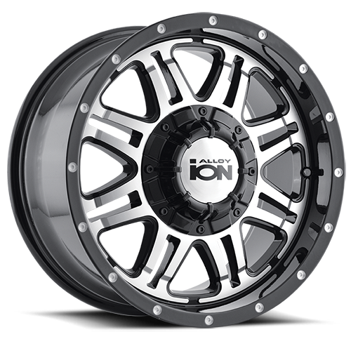 Cast Aluminum Wheels 186 BK 18x9 Machined Face Black 6 On 135/6 On 139.7 Bolt Pattern 18 Offset ION Wheels