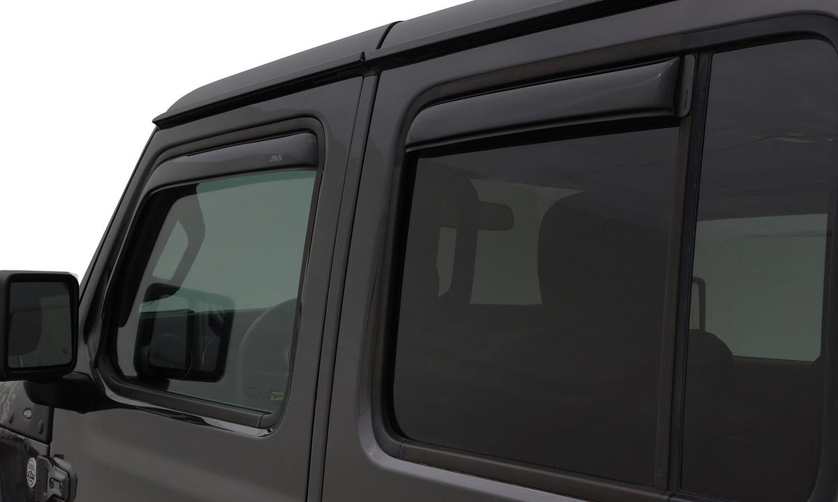 In-Channel Ventvisor Side Window for 2007-2018 Jeep Wrangler and More Smoke In-Channel 4 Piece AVS