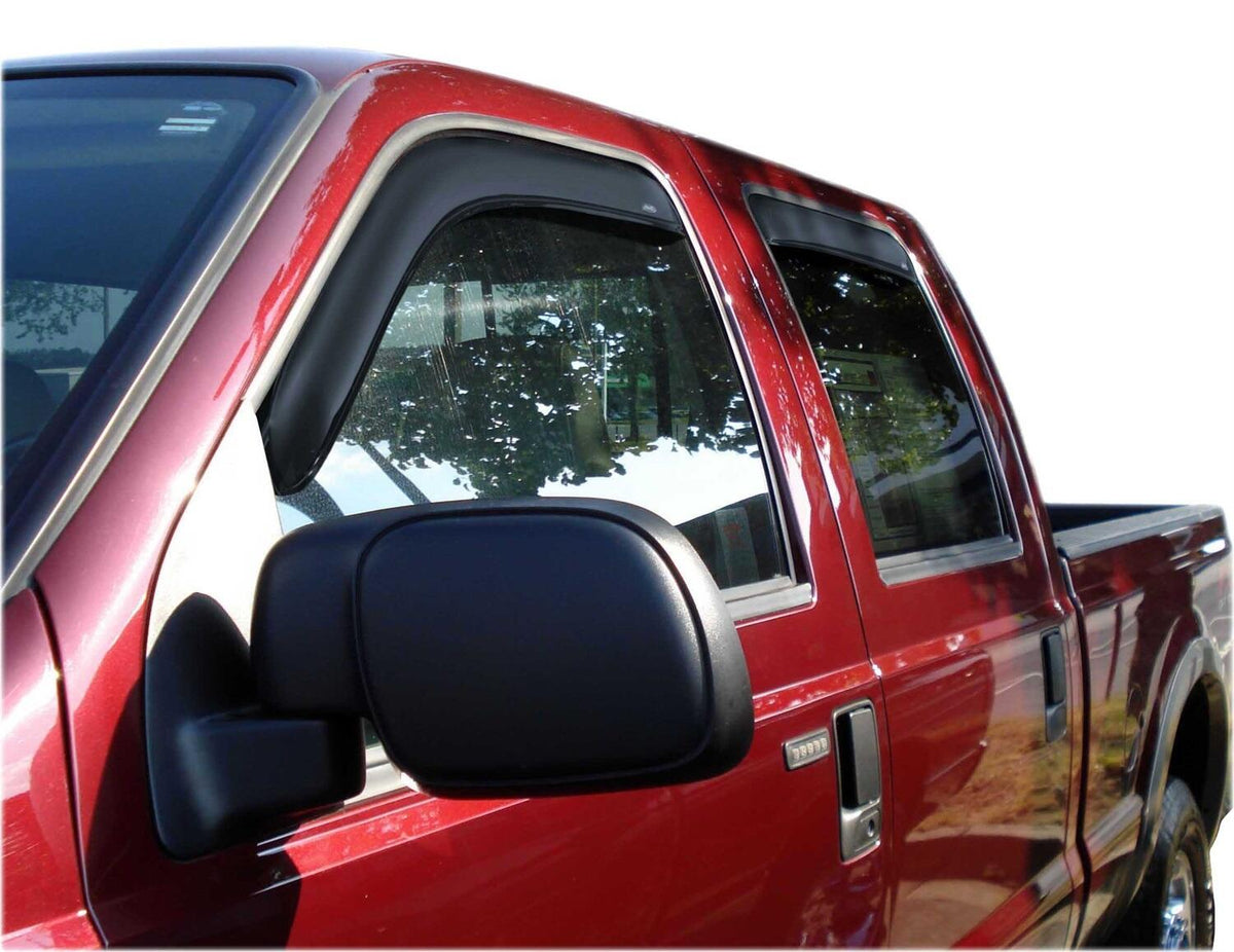 In-Channel Ventvisor Side Window for 1999-2016 Ford F-450 Super Duty and More Crew Cab Pickup Smoke In-Channel 4 Piece AVS