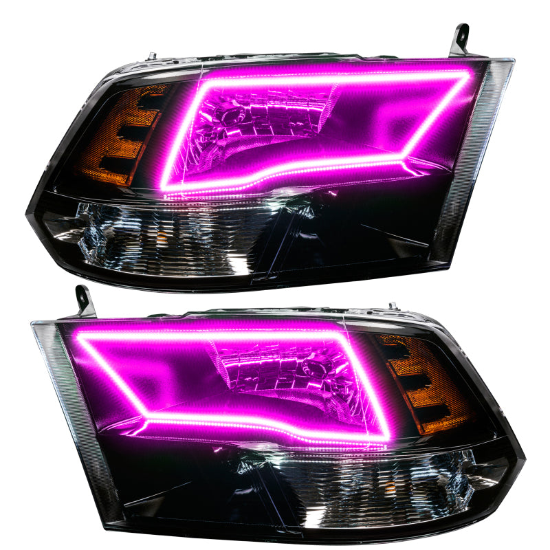Oracle 09-17 RAM 1500 Quad Pre-Assembled Headlights - Black Housing - w/o Controller