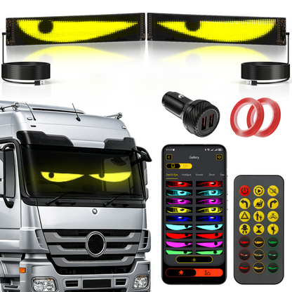 🆕Two-Pack Devil's Eye Atmosphere Light Flexible Programmable USB APP Control Car LED Screen 23.42x4.72in for Windshield Decoration