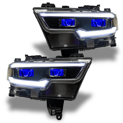 Oracle 19-21 RAM 1500 RGB Headlight Demon Eye Kit - LED Projector - w/o Controller