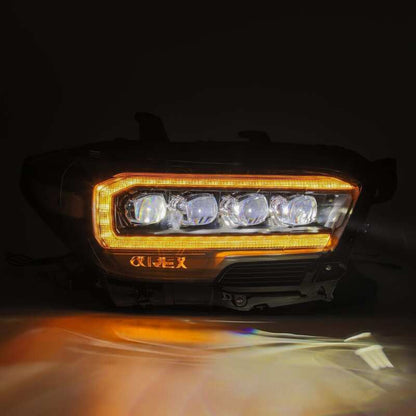 AlphaRex 16-20 Toyota Tacoma NOVA LED Projector Headlight Plank Style Alpha Black w/Activation Light