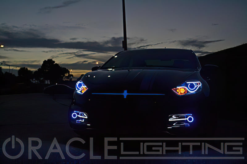 Oracle 13-16 Dodge Dart Surface Mount LED Projector Fog Light Halo Kit - Red