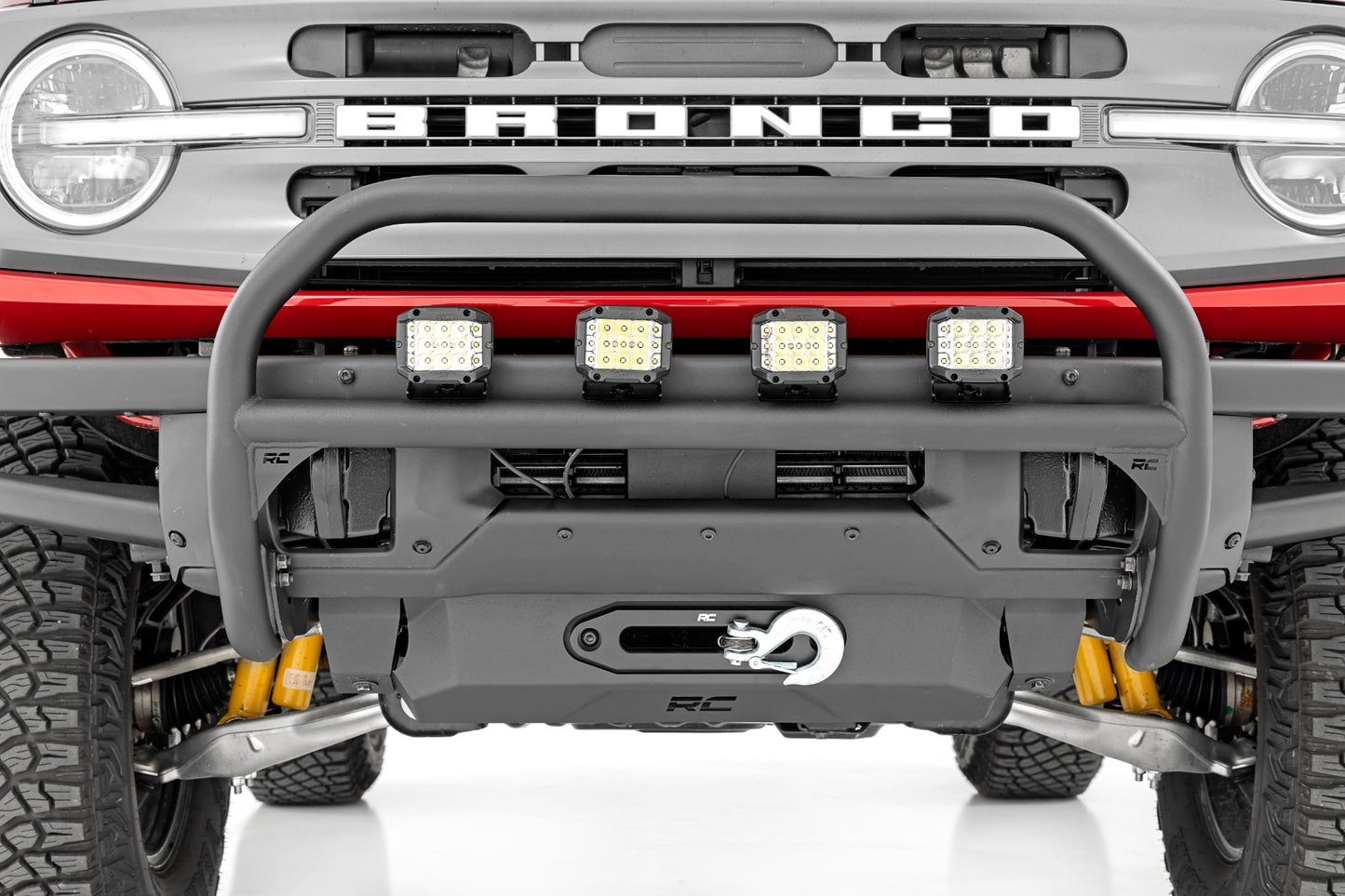 Nudge Bar | 20 Inch Black Single Row LED | OE Modular Steel | | Ford Bronco (21-26)