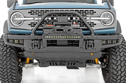 High Winch Mount | All Models | 20 Inch Black Single Row LED | DRL | Ford Bronco (21-26)
