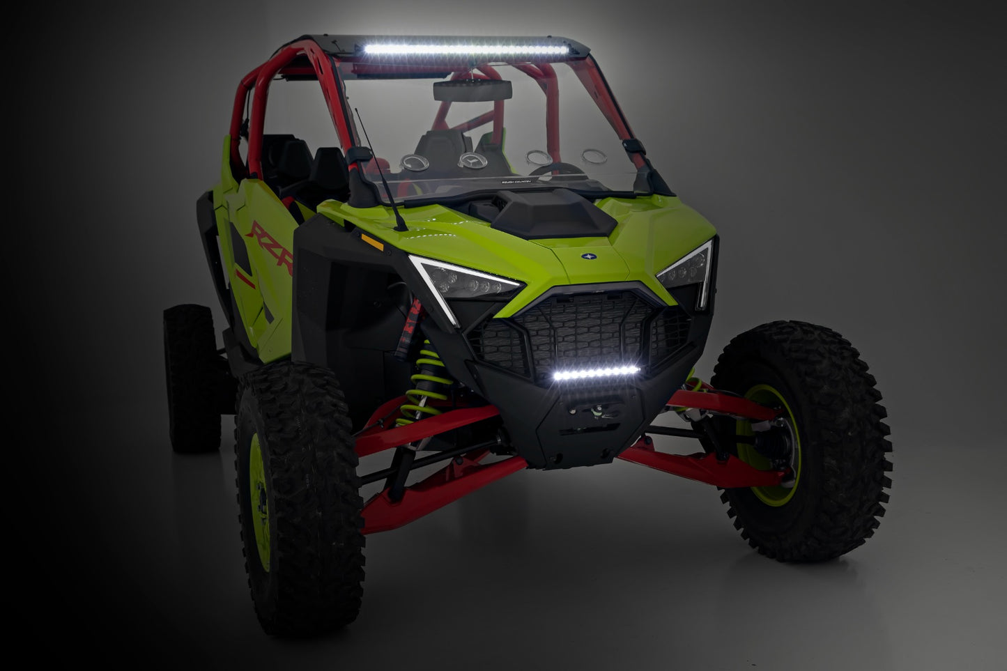 LED Light | Winch Mount | Front | 10" Black Slimline | Polaris RZR Pro R 