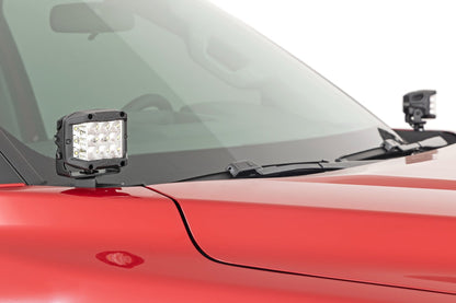 LED Light Kit | Ditch Mount | 2" Black Pair | Amber DRL | Toyota Tundra (22-26)