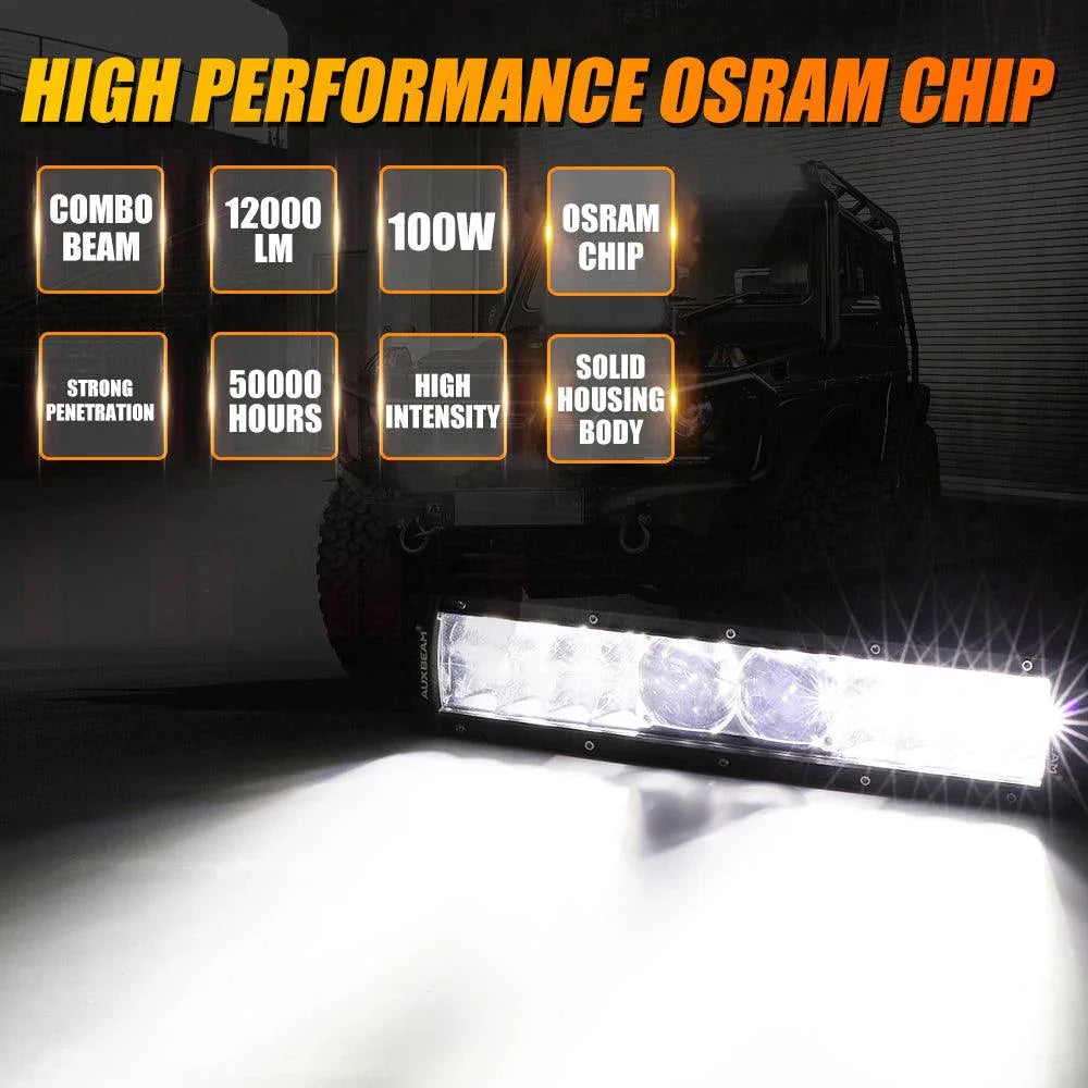 NEW 12 Inch 5D-PRO Series 12000LM Spot Beam Off Road Led Light Bar