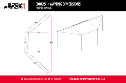 Sky Ridge 180Xl Awning With Mounting Brackets Body Armor 4X4