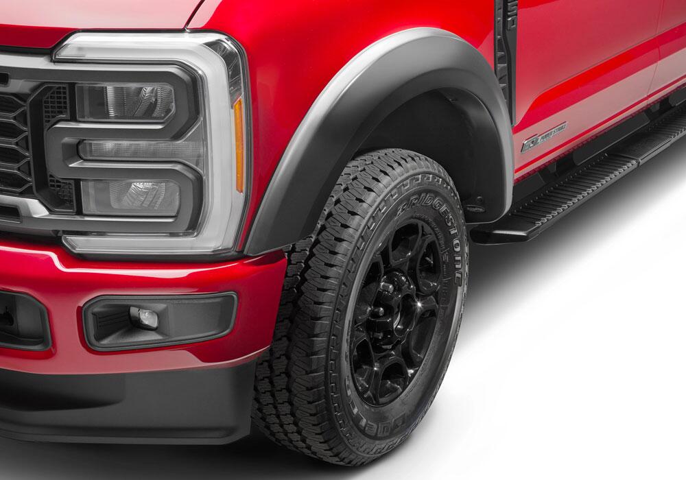 Black Extendafender Style Smooth Finish Front Fender Flares For 2023-2026 Ford F250/350 Bushwacker