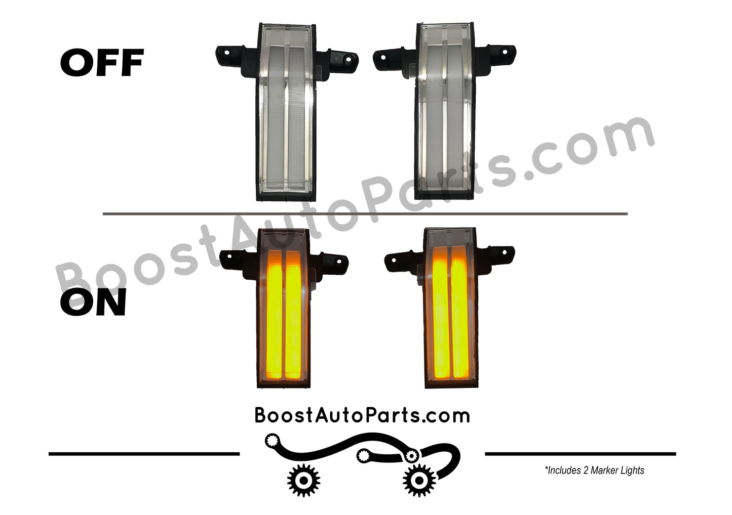 Tow Mirror Direct Replacement Marker Lights | 2014-2019 Chevy Silverado & GMC Sierra