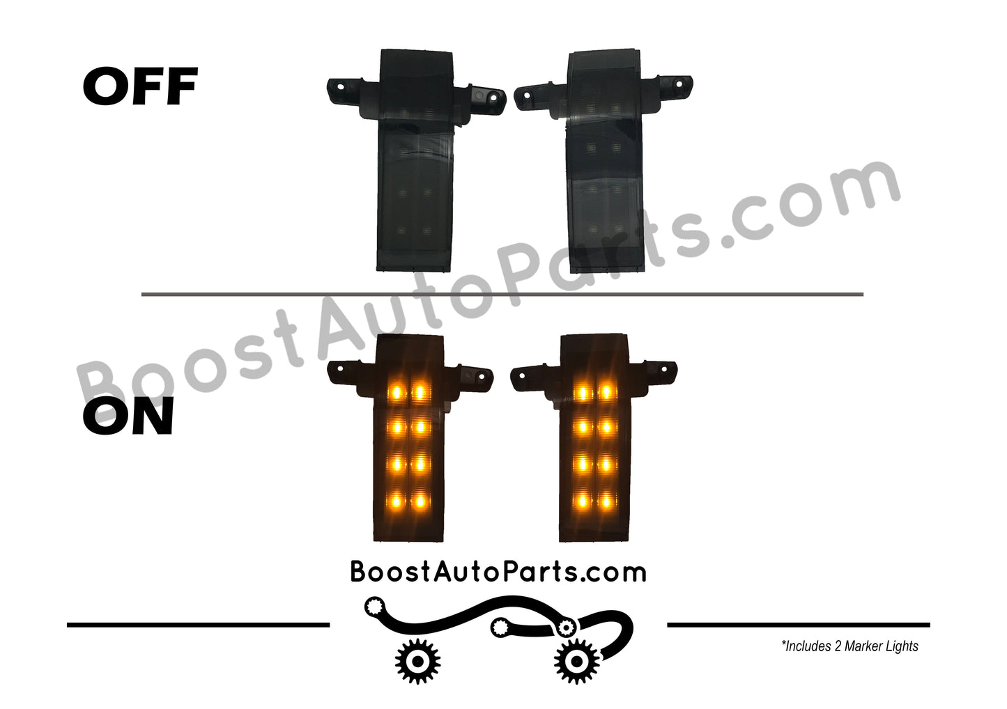 Tow Mirror Direct Replacement Marker Lights | 2014-2019 Chevy Silverado & GMC Sierra