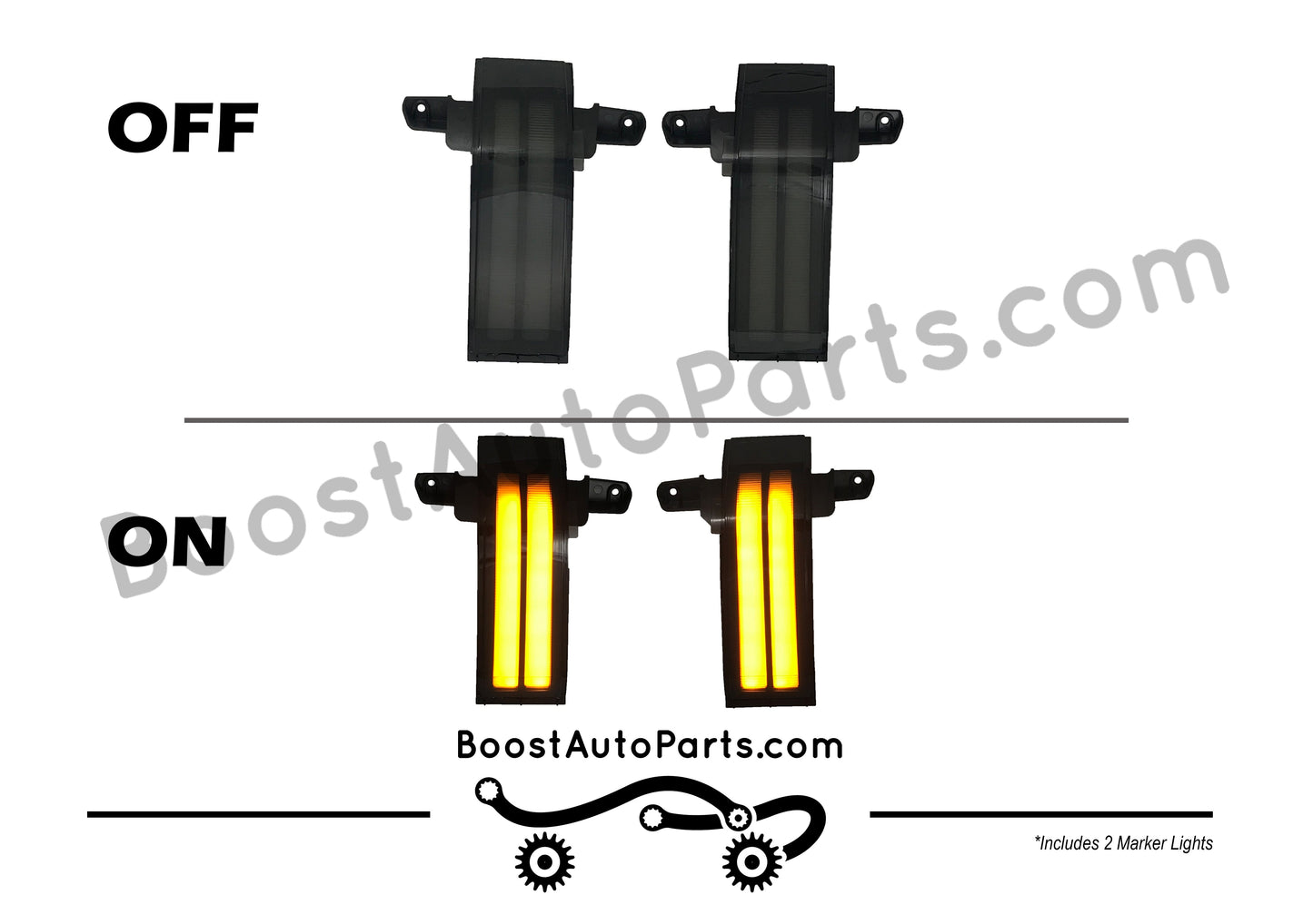 Tow Mirror Direct Replacement Marker Lights | 2014-2019 Chevy Silverado & GMC Sierra