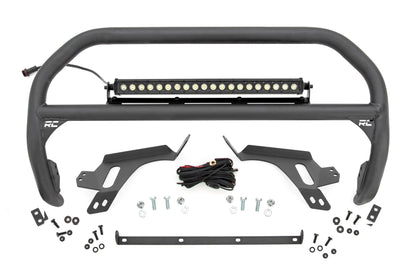 Nudge Bar | w/ Tow Hooks | 20 Inch Black Single Row LED | Ford Bronco Sport (21-24)