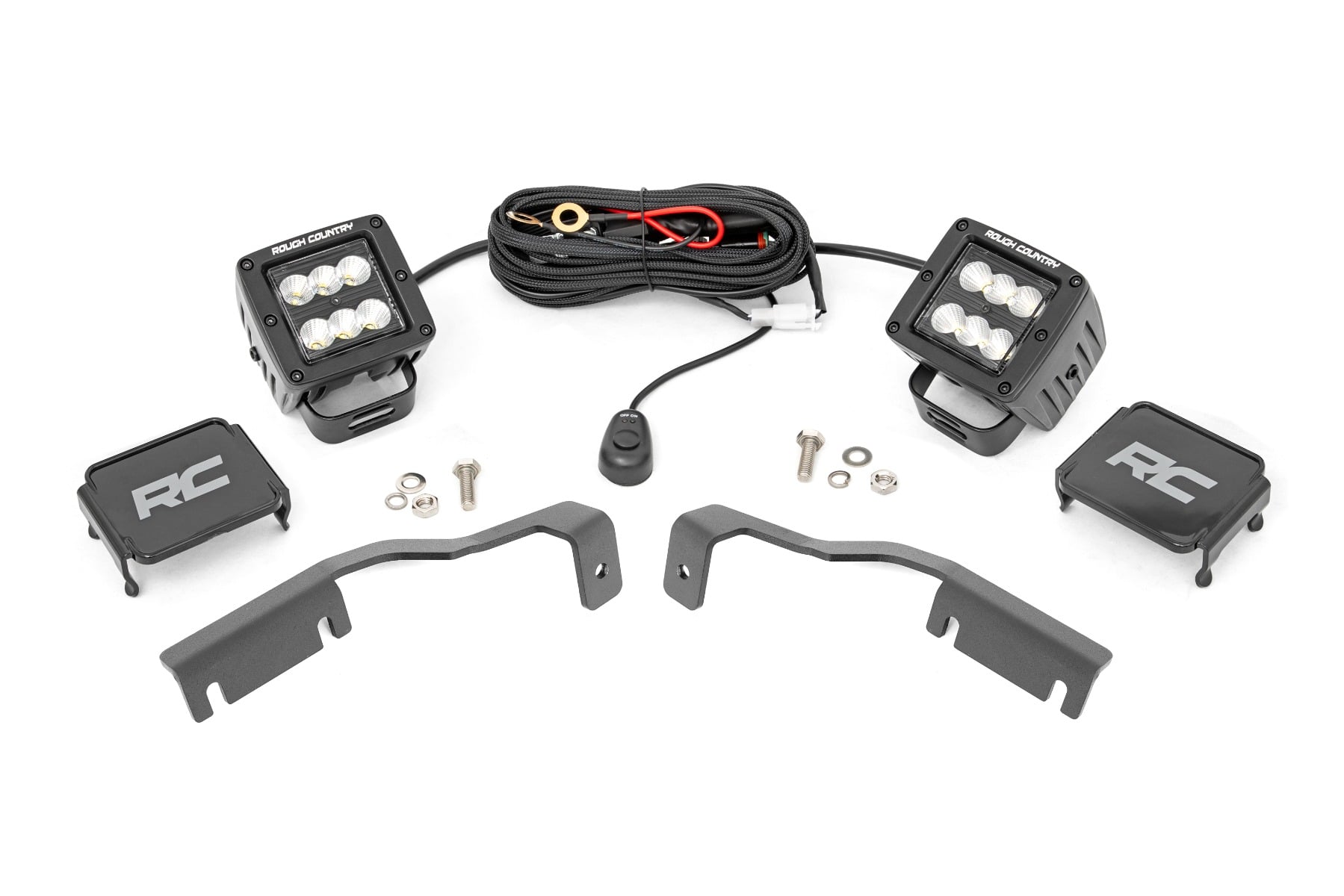 LED Light Kit | Ditch Mount | 2" Black Pair | Flood | Nissan Frontier (22-26)