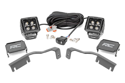 LED Light Kit | Ditch Mount | 2" Black Pair | White DRL | Nissan Frontier (22-26)