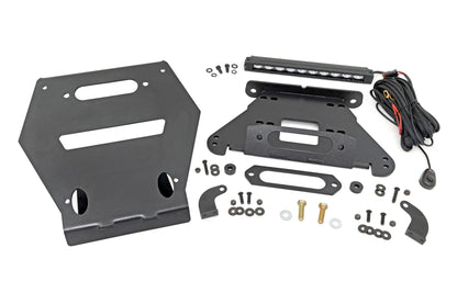 LED Light | Winch Mount | Front | 10" Black Slimline | Polaris RZR Pro R 