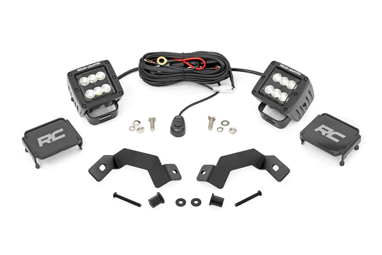 LED Light Kit | Ditch Mount | 2" Black Pair | Flood | Toyota Land Cruiser (24-26)