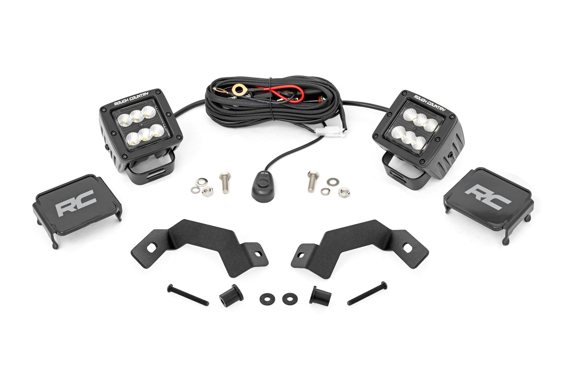 LED Light Kit | Ditch Mount | 2" Black Pair | Flood | Toyota Land Cruiser (24-26)