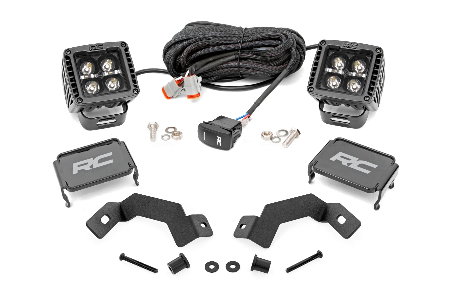 LED Light Kit | Ditch Mount | 2" Black Pair | White DRL | Toyota Land Cruiser (24-26)