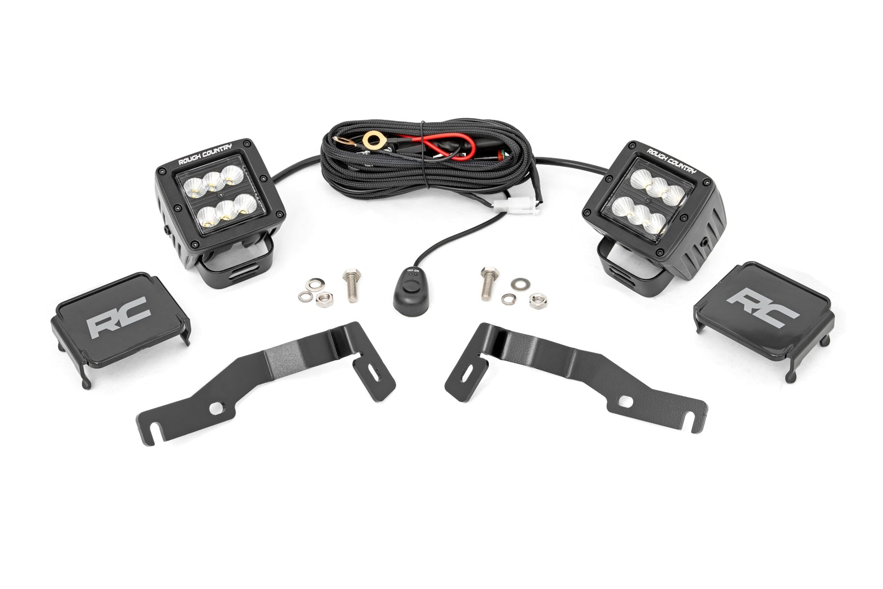 LED Light Kit | Ditch Mount | 2" Black Pair | Flood | Toyota Tacoma (24-26)