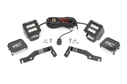 LED Light Kit | Ditch Mount | 2" Black Pair | Flood | Toyota Tacoma (24-26)