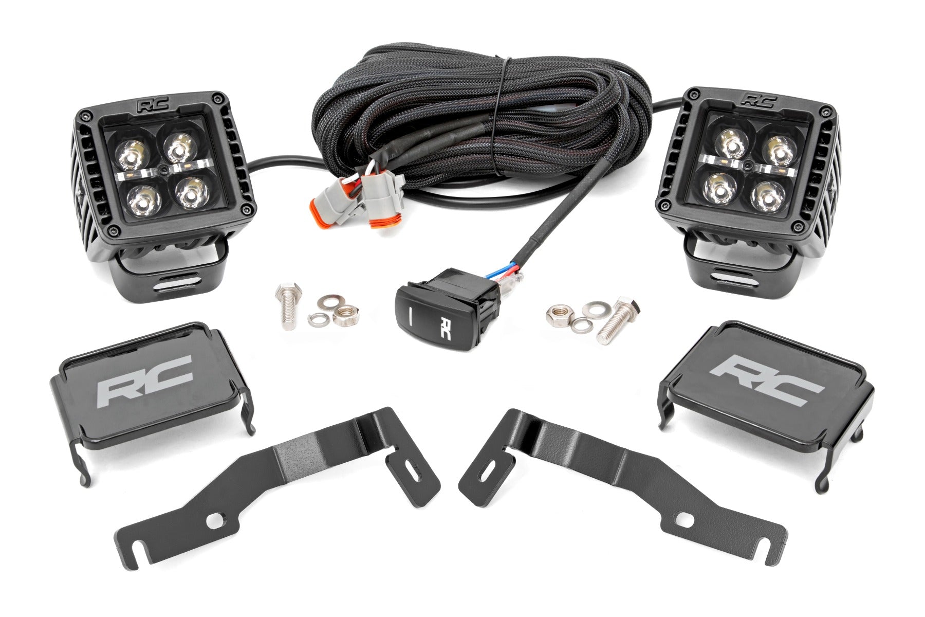 LED Light Kit | Ditch Mount | 2" Black Pair | Amber DRL | Toyota Tacoma (24-26)