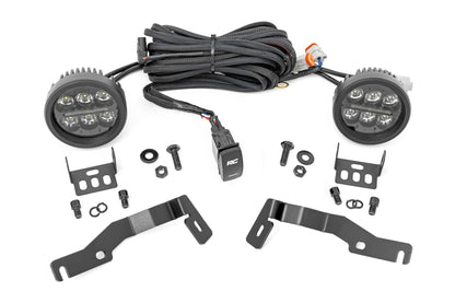LED Light Kit | Ditch Mount | Black Series Round | 3.5 Inch | Amber DRL | Toyota Tacoma (24-26)