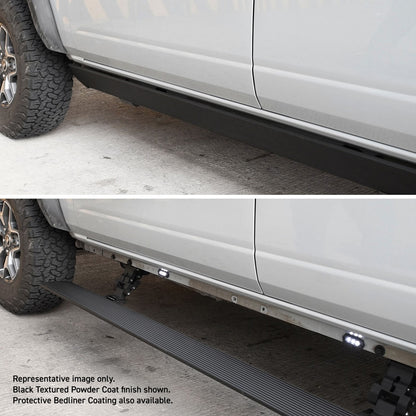RealTruck VoltStep Electric Running Board Kit Protective Bedliner Coating 2019-2026 Silverado/Sierra 1500/2500 HD Crew Cab Go Rhino