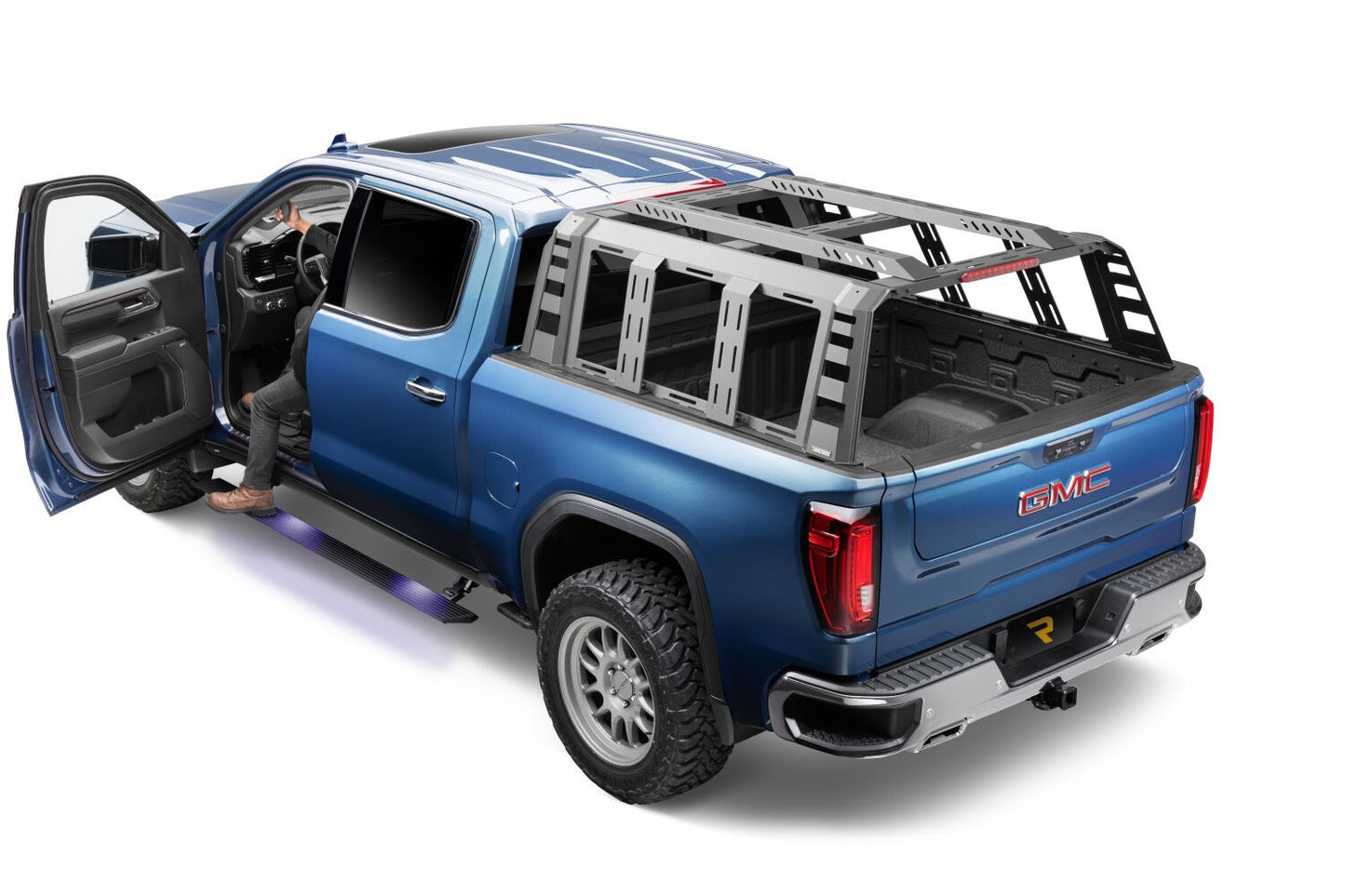 RealTruck VoltStep Electric Running Board Kit Protective Bedliner Coating 2019-2026 Silverado/Sierra 1500/2500 HD Crew Cab Go Rhino