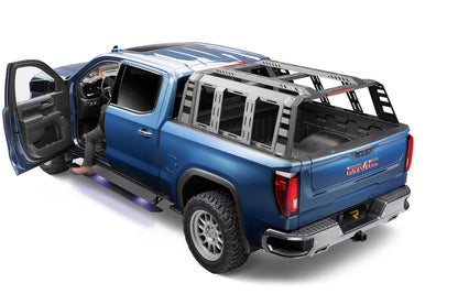 RealTruck VoltStep Electric Running Board Kit Protective Bedliner Coating 2019-2026 Silverado/Sierra 1500/2500 HD Crew Cab Go Rhino