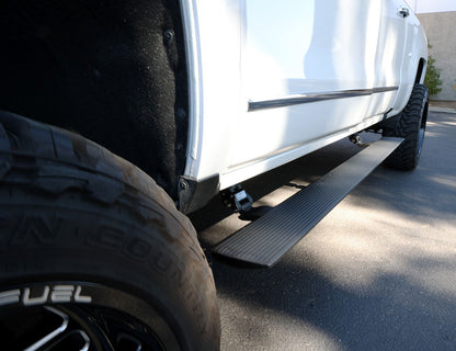 RealTruck VoltStep Electric Running Board Kit Textured Black 2015-2019 Silverado/Sierra 2500 HD Go Rhino