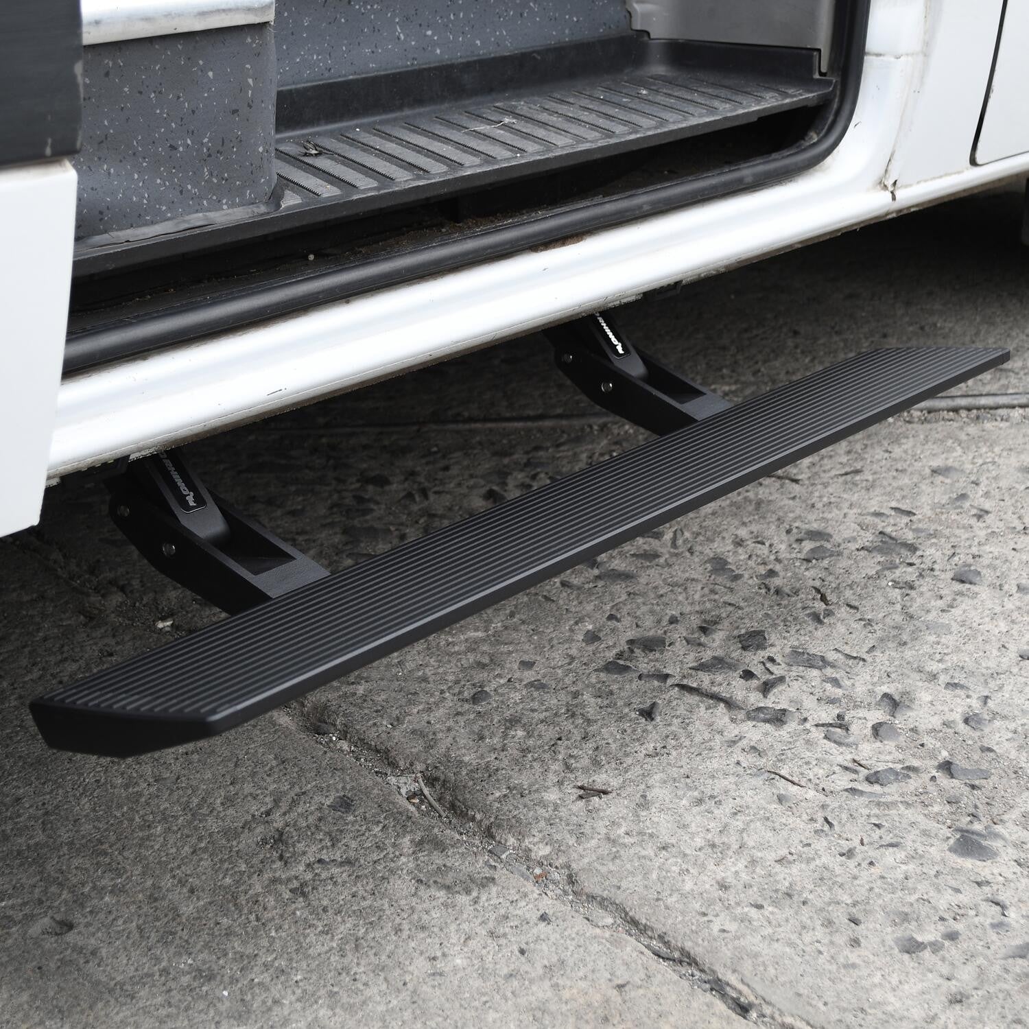 RealTruck VoltStep Electric Running Board Kit Textured Black 2013-2018 Mercedes-Benz Sprinter 2500/3500 Go Rhino