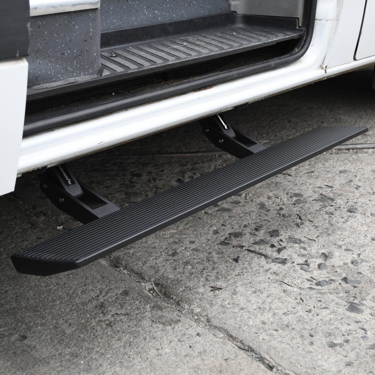 RealTruck VoltStep Electric Running Board Kit Textured Black 2013-2018 Mercedes-Benz Sprinter 2500/3500 Go Rhino