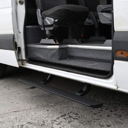 RealTruck VoltStep Electric Running Board Kit Textured Black 2013-2018 Mercedes-Benz Sprinter 2500/3500 Go Rhino