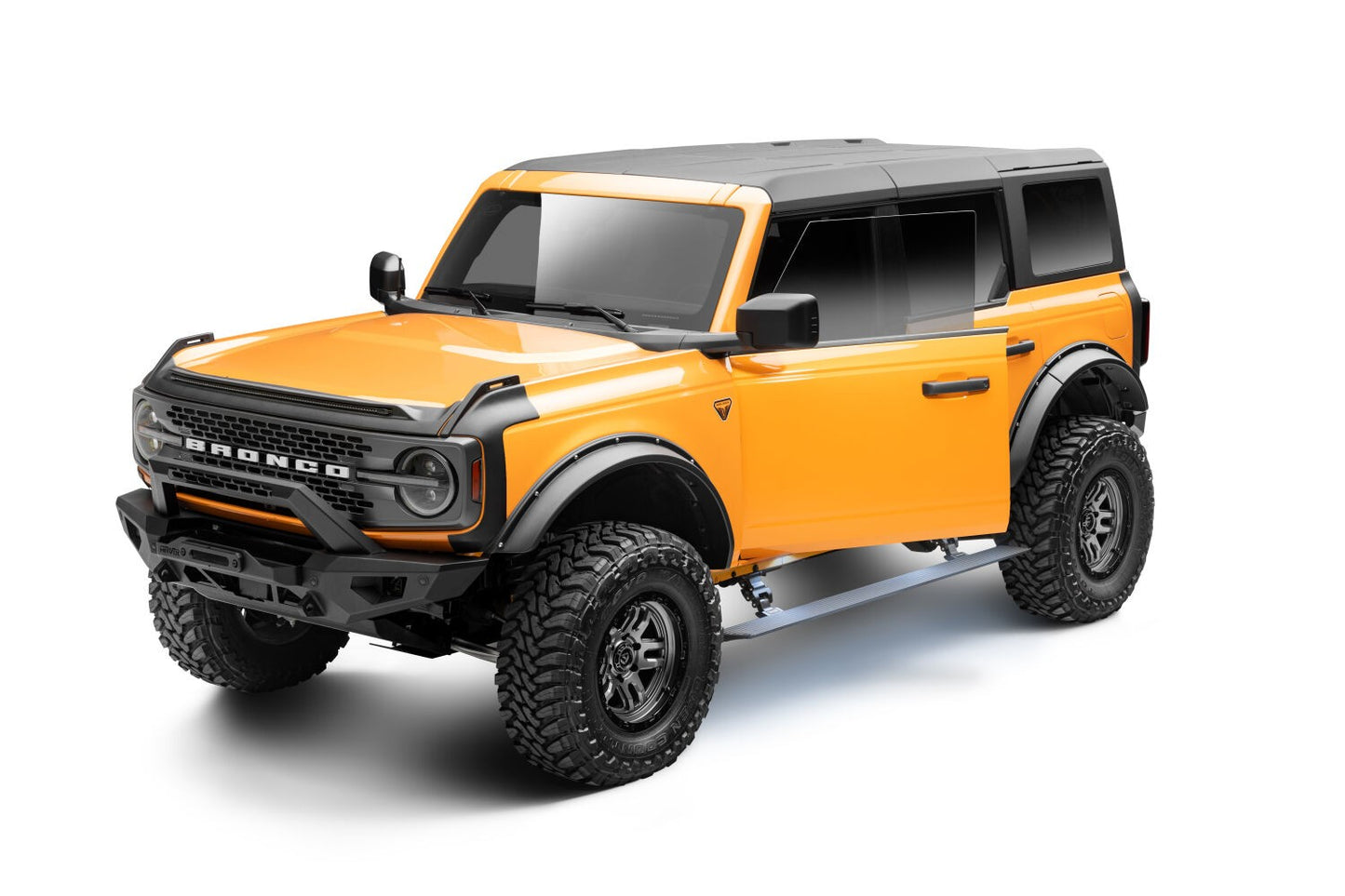 RealTruck VoltStep Electric Running Board Kit Textured Black 2021-2025 Ford Bronco 4 door Go Rhino