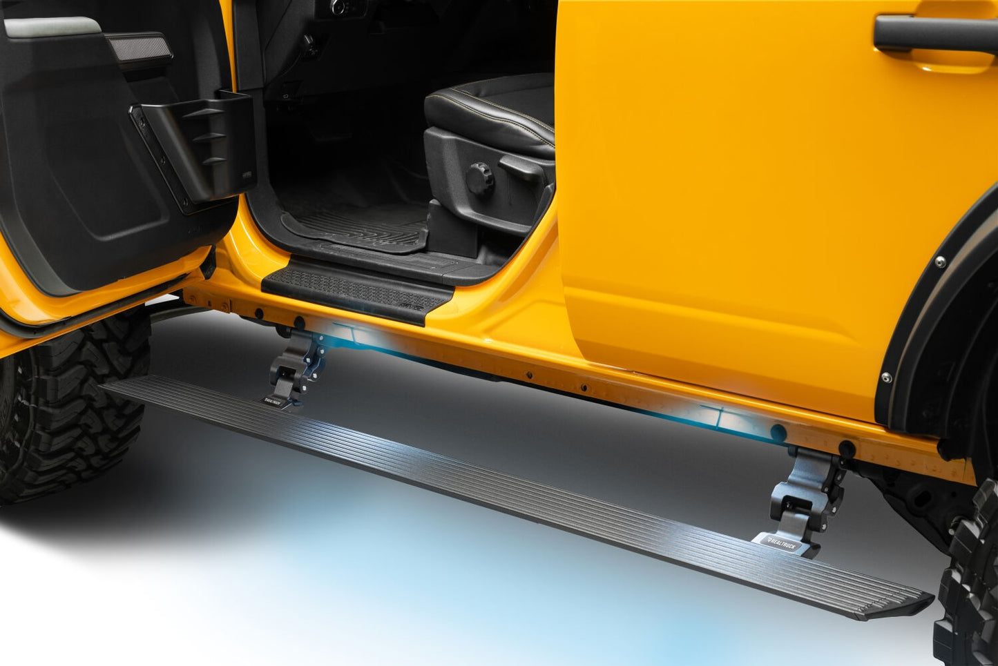 RealTruck VoltStep Electric Running Board Kit Textured Black 2021-2025 Ford Bronco 4 door Go Rhino