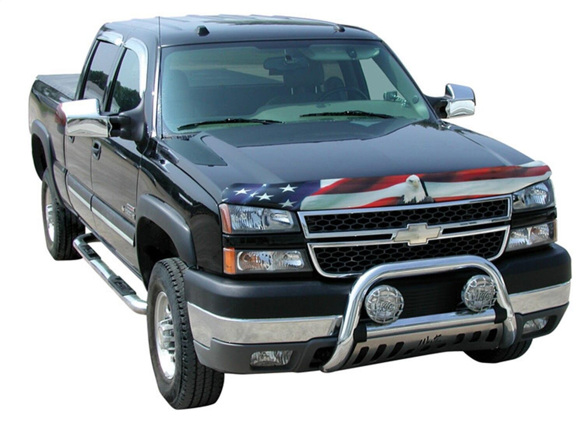 Vigilante Premium Hood Protector American Flag w/Eagle for 2007-2010 Chevrolet Silverado 2500 HD/3500 HD Stampede