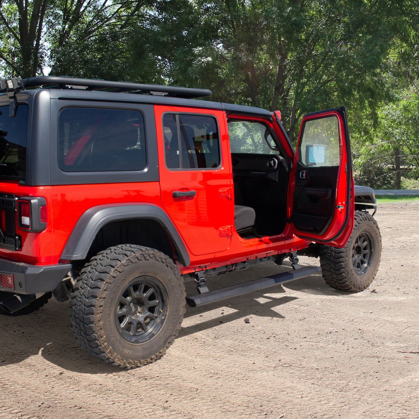 RealTruck VoltStep Electric Running Board Kit Textured Black 2018-2026 Jeep Wrangler Go Rhino