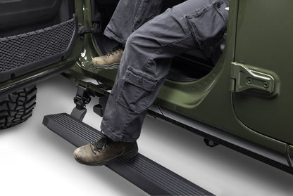 RealTruck VoltStep Electric Running Board Kit Textured Black 2020-2025 Jeep Gladiator Go Rhino
