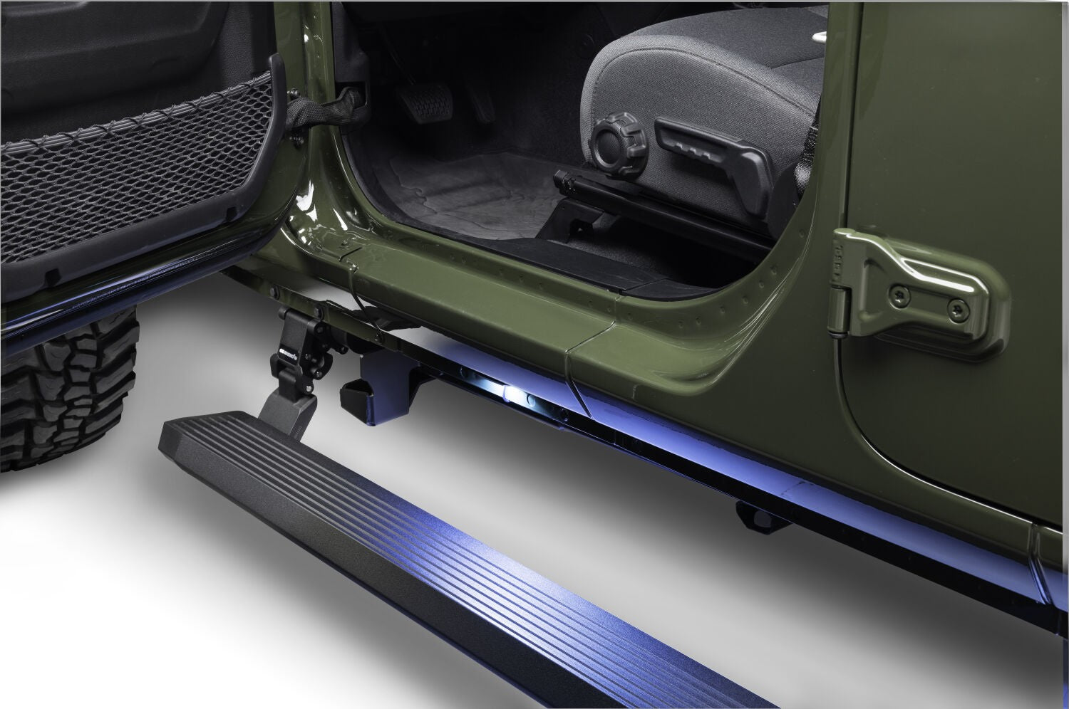 RealTruck VoltStep Electric Running Board Kit Textured Black 2020-2025 Jeep Gladiator Go Rhino