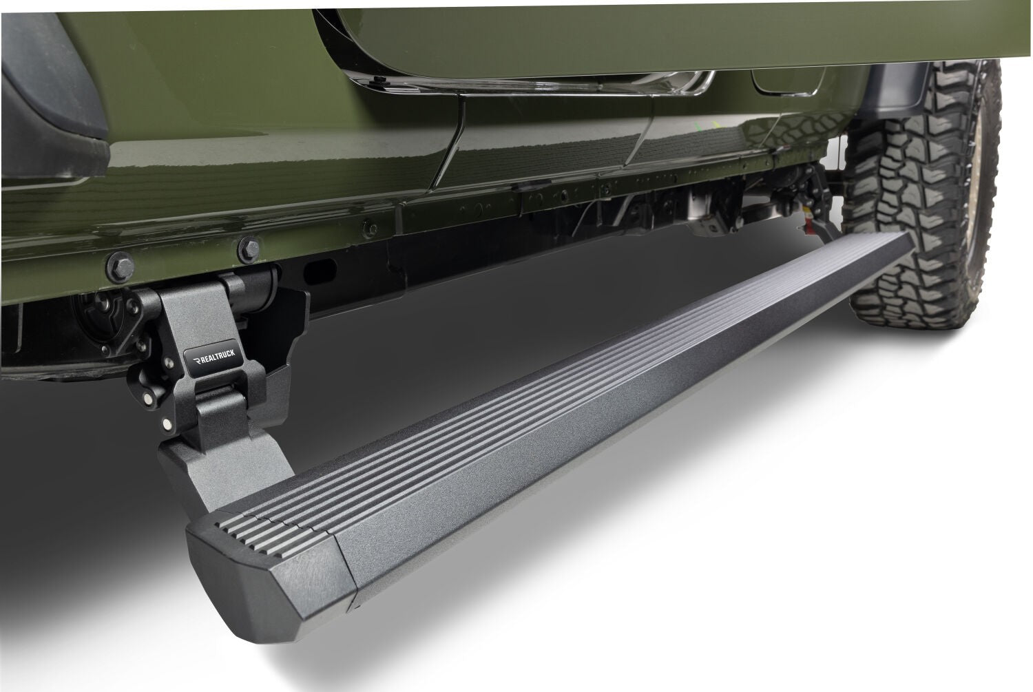 RealTruck VoltStep Electric Running Board Kit Textured Black 2020-2025 Jeep Gladiator Go Rhino
