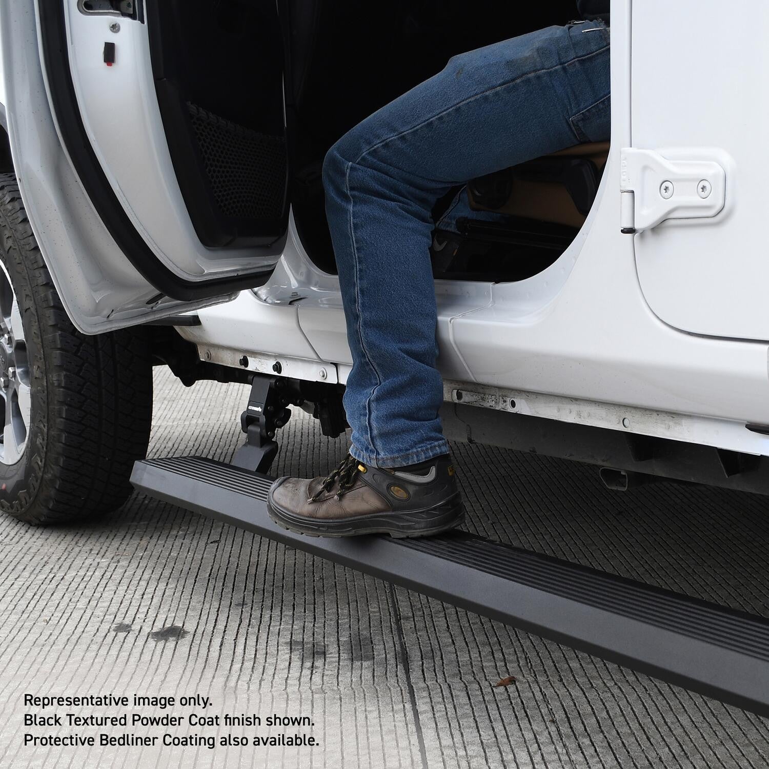 RealTruck VoltStep Electric Running Board Kit Textured Black 2020-2025 Jeep Gladiator Go Rhino