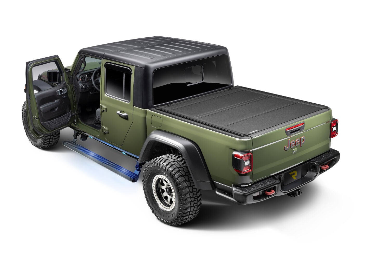RealTruck VoltStep Electric Running Board Kit Textured Black 2020-2025 Jeep Gladiator Go Rhino