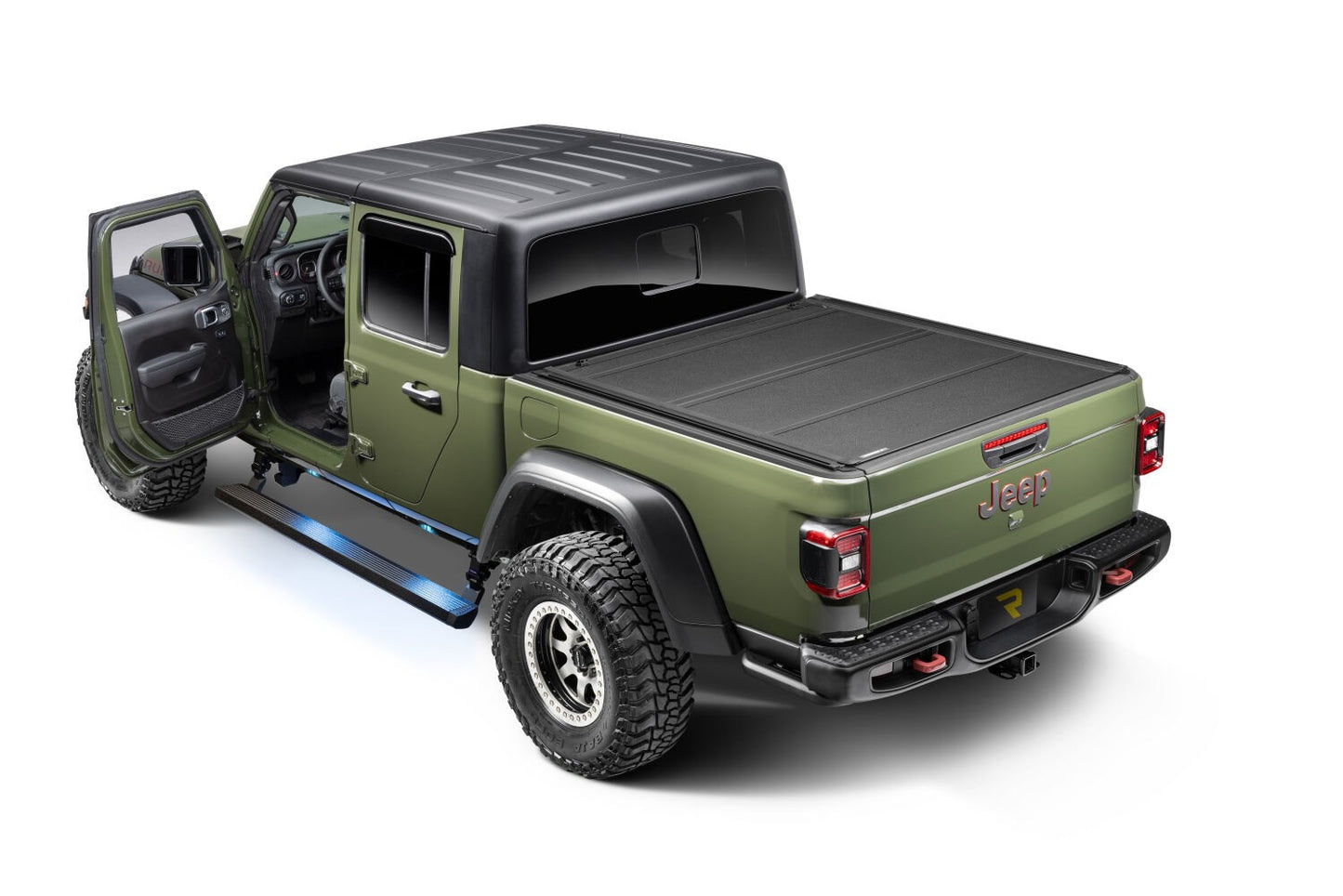 RealTruck VoltStep Electric Running Board Kit Protective Bedliner Coating 2021-2025 Jeep Gladiator Go Rhino